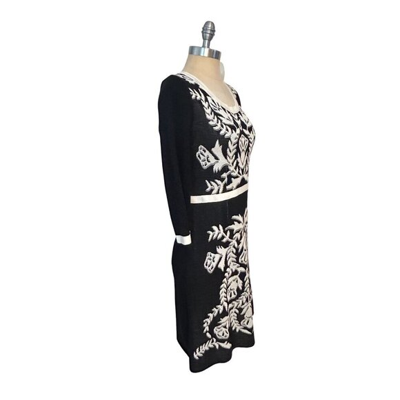 Misook Knit Dress in Black and White Damask Size XS - Picture 3 of 6